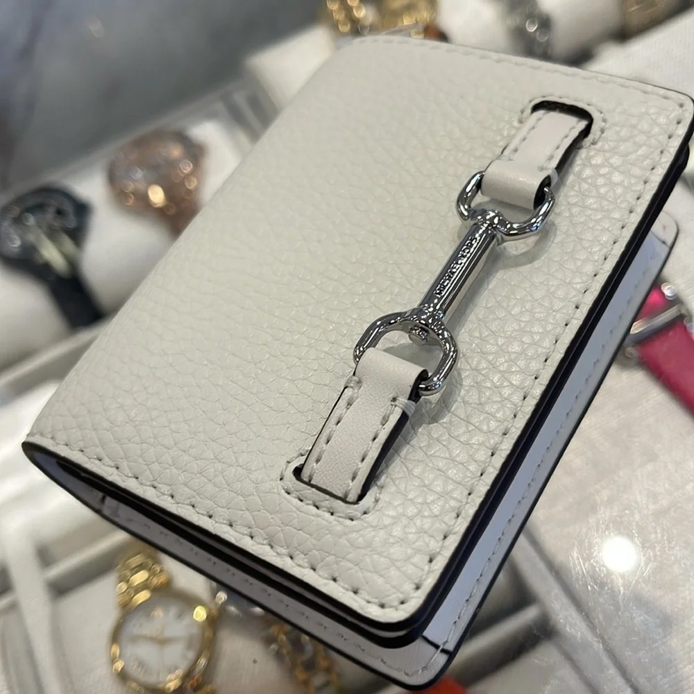 MICHAEL KORS Carson Small Pebbled Leather Wallet OPTIC WHITE NWT